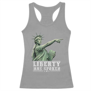 Liberty Has Spoken Pointing Statue Parody Racerback Tank Top Funny Sarcastic Basketball Sports Viral Meme Americana TS02 Sport Gray Print Your Wear