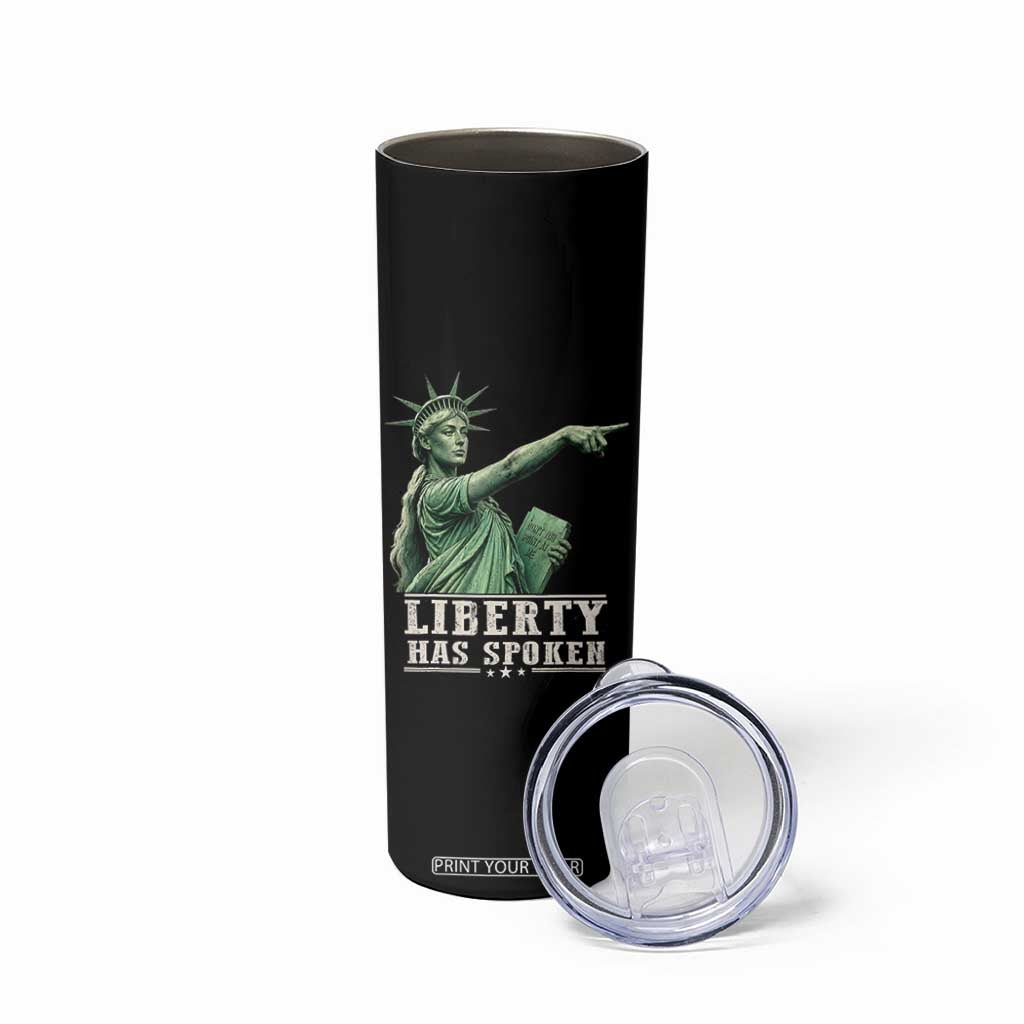 Liberty Has Spoken Pointing Statue Parody Skinny Tumbler Funny Sarcastic Basketball Sports Viral Meme Americana TS02 Print Your Wear