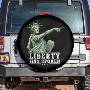 Liberty Has Spoken Pointing Statue Parody Spare Tire Cover Funny Sarcastic Basketball Sports Viral Meme Americana TS02 No hole Black Print Your Wear