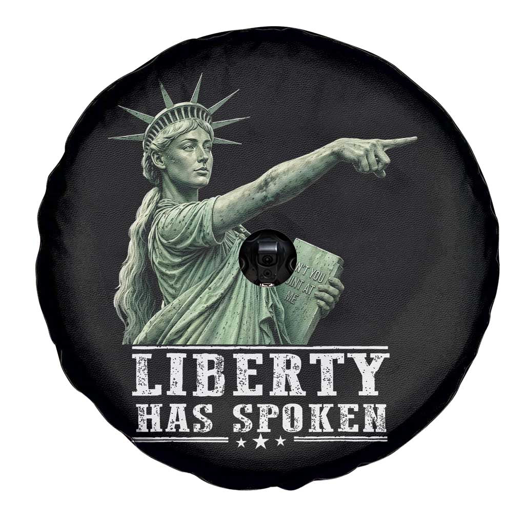 Liberty Has Spoken Pointing Statue Parody Spare Tire Cover Funny Sarcastic Basketball Sports Viral Meme Americana TS02 Print Your Wear