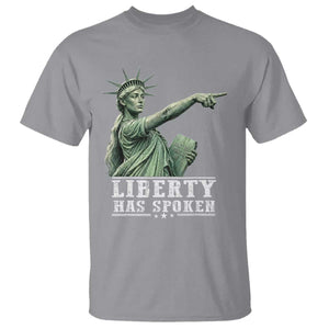 Liberty Has Spoken Pointing Statue Parody T Shirt Funny Sarcastic Basketball Sports Viral Meme Americana TS02 Sport Gray Print Your Wear