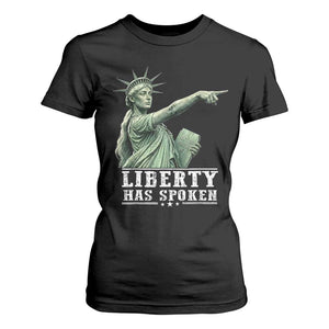 Liberty Has Spoken Pointing Statue Parody T Shirt For Women Funny Sarcastic Basketball Sports Viral Meme Americana TS02 Black Print Your Wear