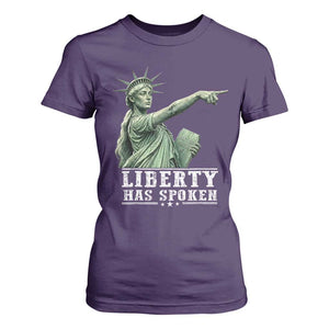 Liberty Has Spoken Pointing Statue Parody T Shirt For Women Funny Sarcastic Basketball Sports Viral Meme Americana TS02 Purple Print Your Wear