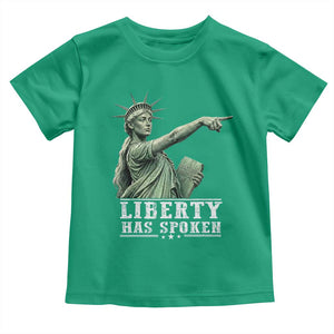 Liberty Has Spoken Pointing Statue Parody Toddler T Shirt Funny Sarcastic Basketball Sports Viral Meme Americana TS02 Irish Green Print Your Wear