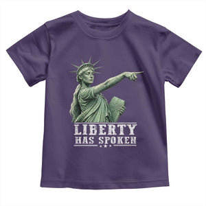 Liberty Has Spoken Pointing Statue Parody Toddler T Shirt Funny Sarcastic Basketball Sports Viral Meme Americana TS02 Purple Print Your Wear