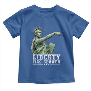 Liberty Has Spoken Pointing Statue Parody Toddler T Shirt Funny Sarcastic Basketball Sports Viral Meme Americana TS02 Royal Blue Print Your Wear