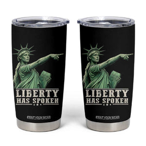 Liberty Has Spoken Pointing Statue Parody Tumbler Cup Funny Sarcastic Basketball Sports Viral Meme Americana TS02 Black Print Your Wear