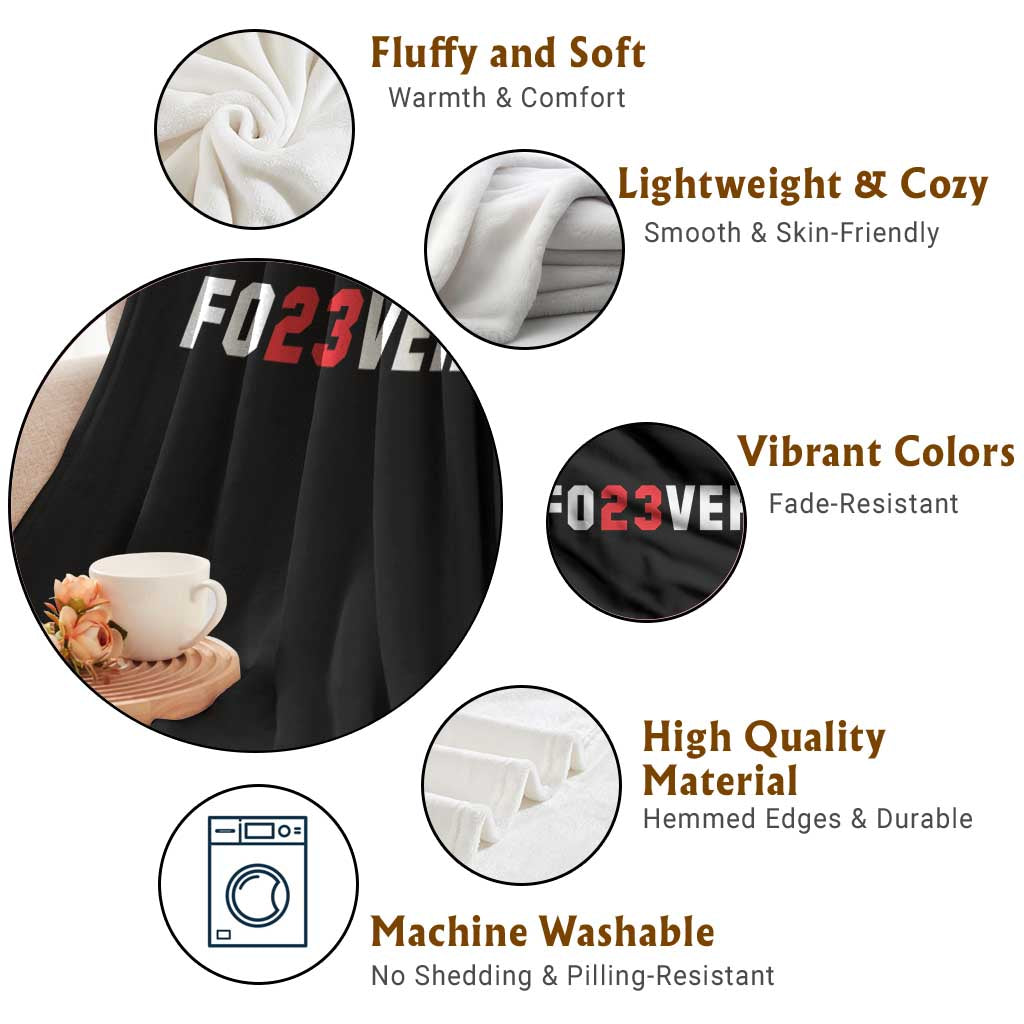 Classic Baseball Jersey Number 23 Throw Blanket Fo23ever #23 Vintage Sports Fan - Print Your Wear