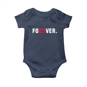 Classic Baseball Jersey Number 23 Baby Onesie Fo23ever #23 Vintage Sports Fan - Print Your Wear