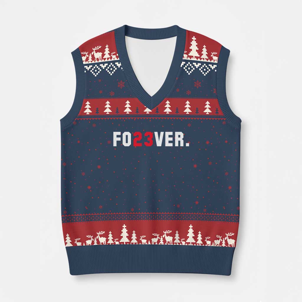 Classic Baseball Jersey Number 23 V-Neck Knit Sweater Vest Fo23ever #23 Vintage Sports Fan - Print Your Wear