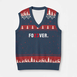 Classic Baseball Jersey Number 23 V-Neck Knit Sweater Vest Fo23ever #23 Vintage Sports Fan - Print Your Wear