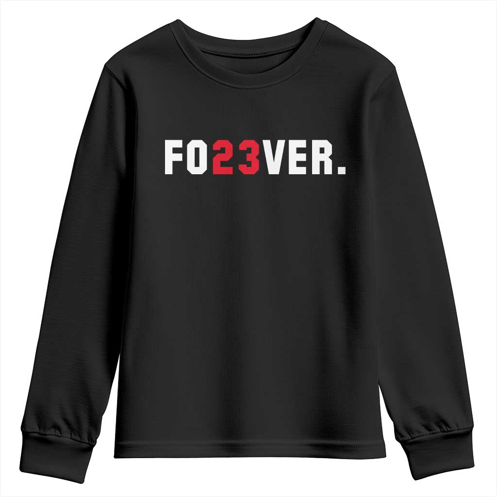 Classic Baseball Jersey Number 23 Youth Sweatshirt Fo23ever #23 Vintage Sports Fan - Print Your Wear