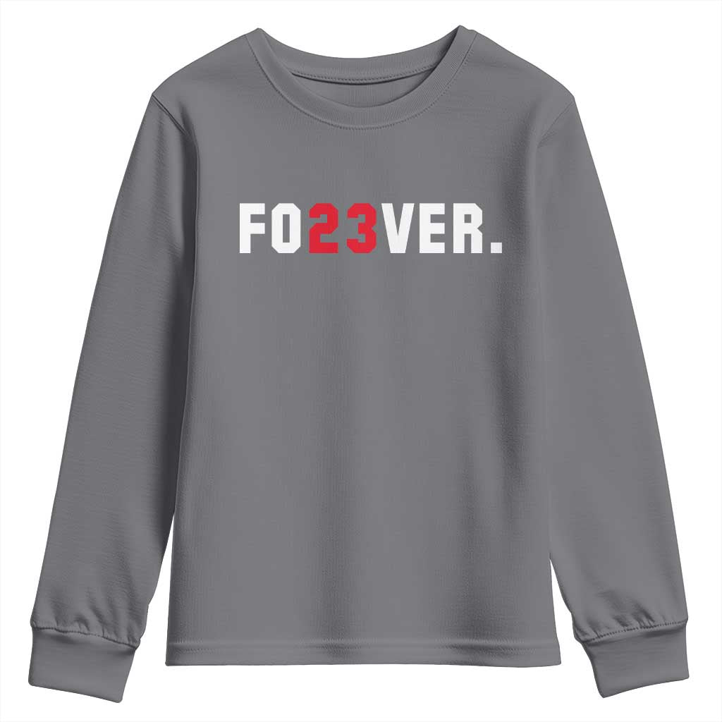 Classic Baseball Jersey Number 23 Youth Sweatshirt Fo23ever #23 Vintage Sports Fan - Print Your Wear