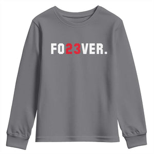 Classic Baseball Jersey Number 23 Youth Sweatshirt Fo23ever #23 Vintage Sports Fan - Print Your Wear