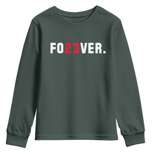 Classic Baseball Jersey Number 23 Youth Sweatshirt Fo23ever #23 Vintage Sports Fan - Print Your Wear