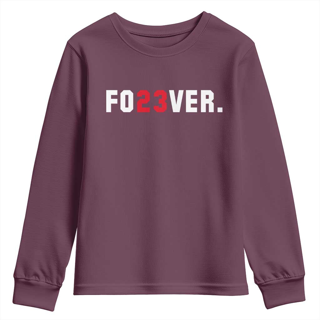 Classic Baseball Jersey Number 23 Youth Sweatshirt Fo23ever #23 Vintage Sports Fan - Print Your Wear