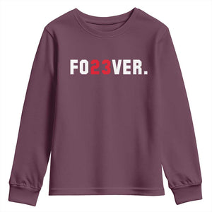 Classic Baseball Jersey Number 23 Youth Sweatshirt Fo23ever #23 Vintage Sports Fan - Print Your Wear