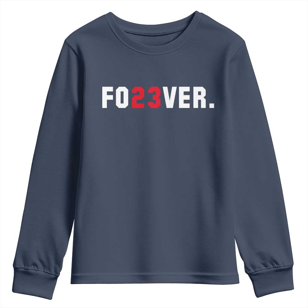 Classic Baseball Jersey Number 23 Youth Sweatshirt Fo23ever #23 Vintage Sports Fan - Print Your Wear