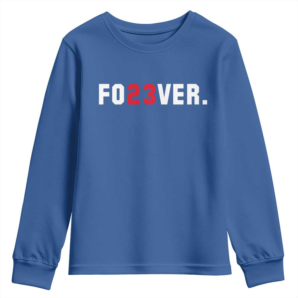 Classic Baseball Jersey Number 23 Youth Sweatshirt Fo23ever #23 Vintage Sports Fan - Print Your Wear