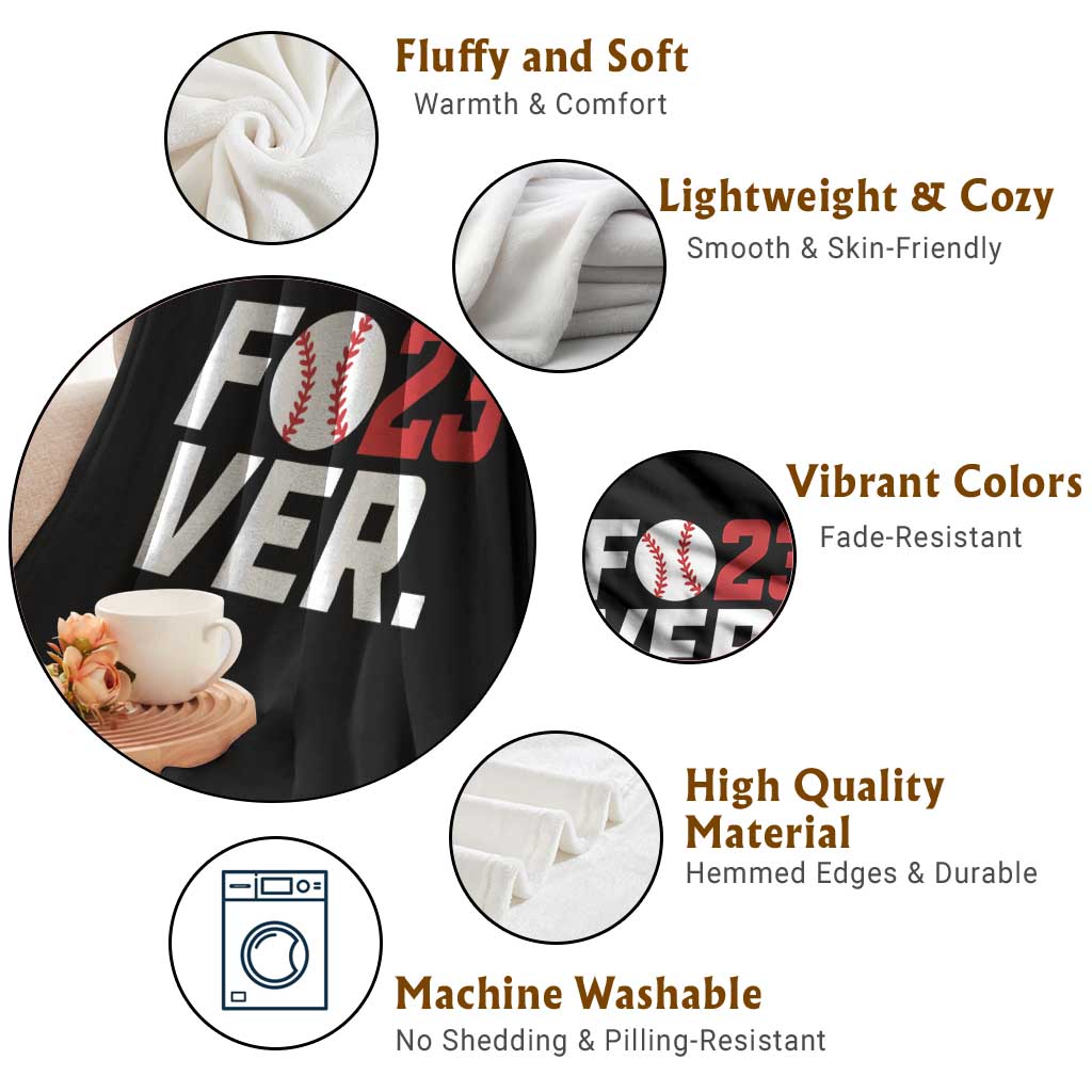 Classic Baseball Jersey Number 23 Throw Blanket Fo23ever #23 Ball Sports Fan - Print Your Wear