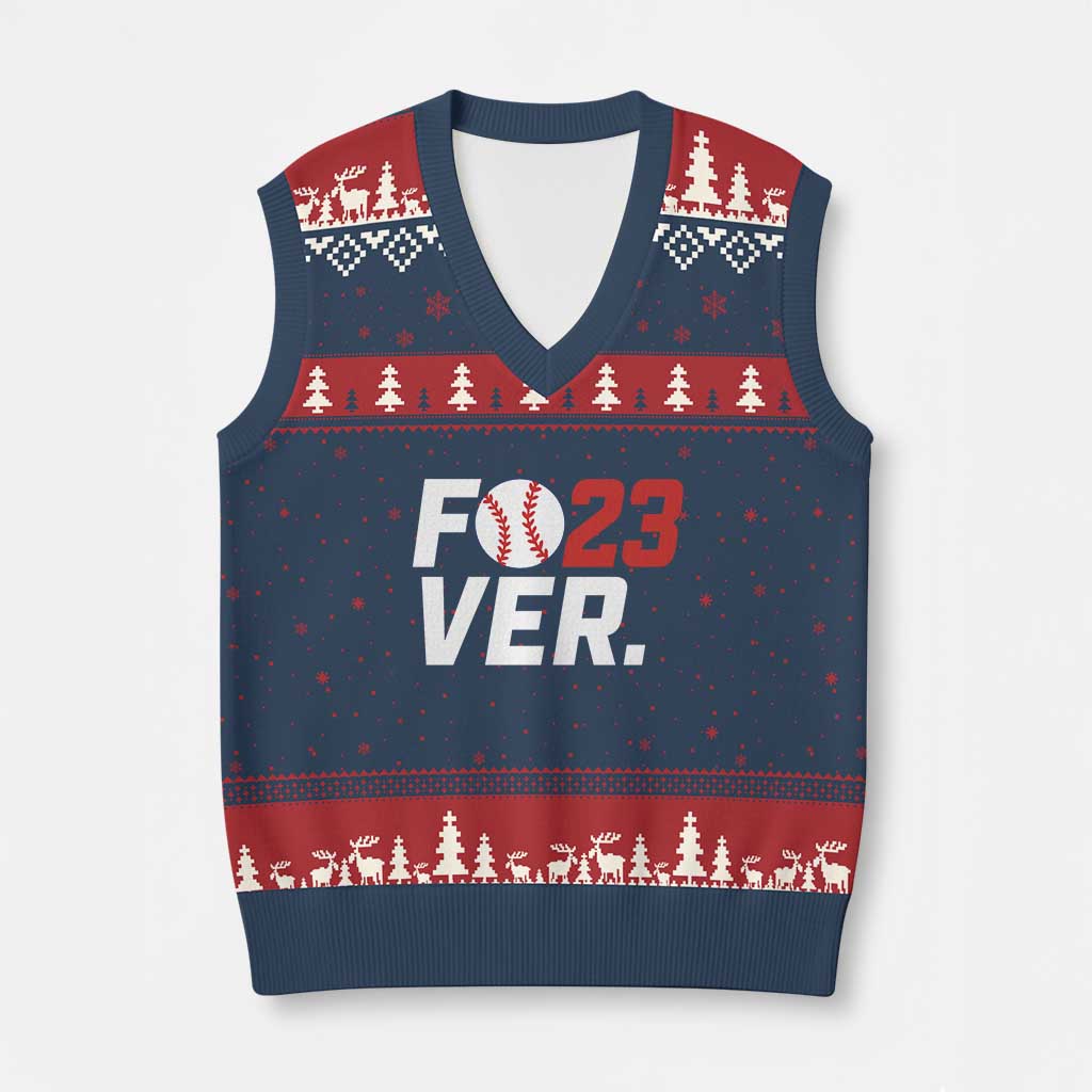 Classic Baseball Jersey Number 23 V-Neck Knit Sweater Vest Fo23ever #23 Ball Sports Fan - Print Your Wear
