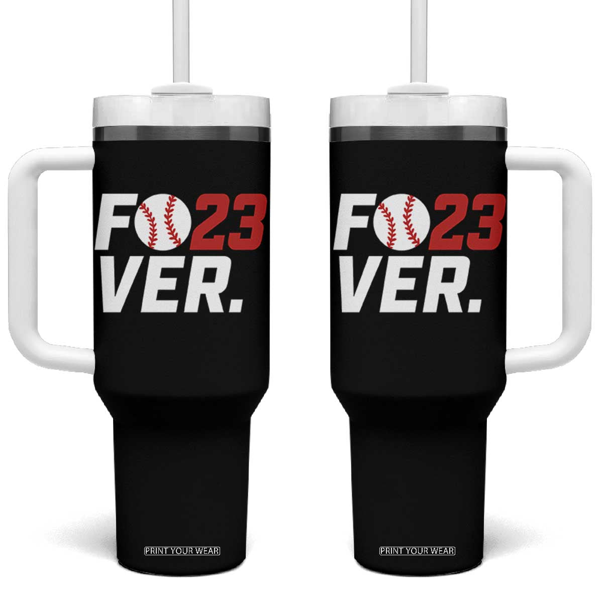 Classic Baseball Jersey Number 23 Tumbler With Handle Fo23ever #23 Ball Sports Fan - Print Your Wear