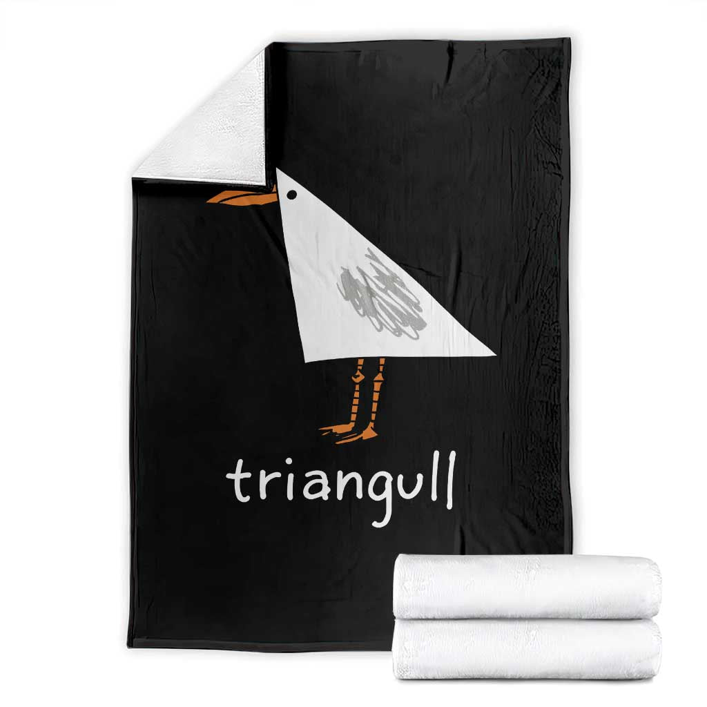 Triangull Funny Triangle Seagull Meme Throw Blanket Geometry Bird Pun Minimalist Coastal Graphic TS02 Black Print Your Wear