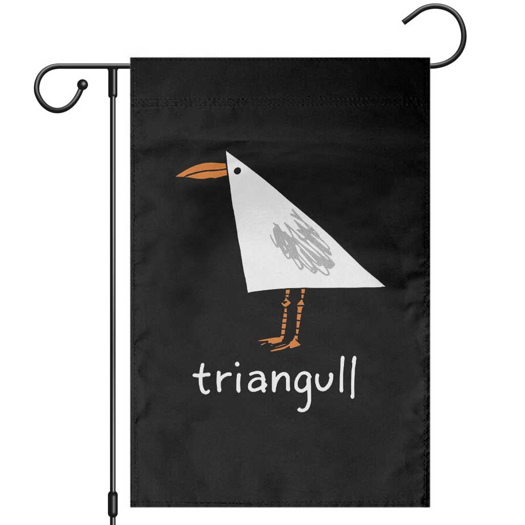 Triangull Funny Triangle Seagull Meme Garden Flag Geometry Bird Pun Minimalist Coastal Graphic TS02 Black Print Your Wear
