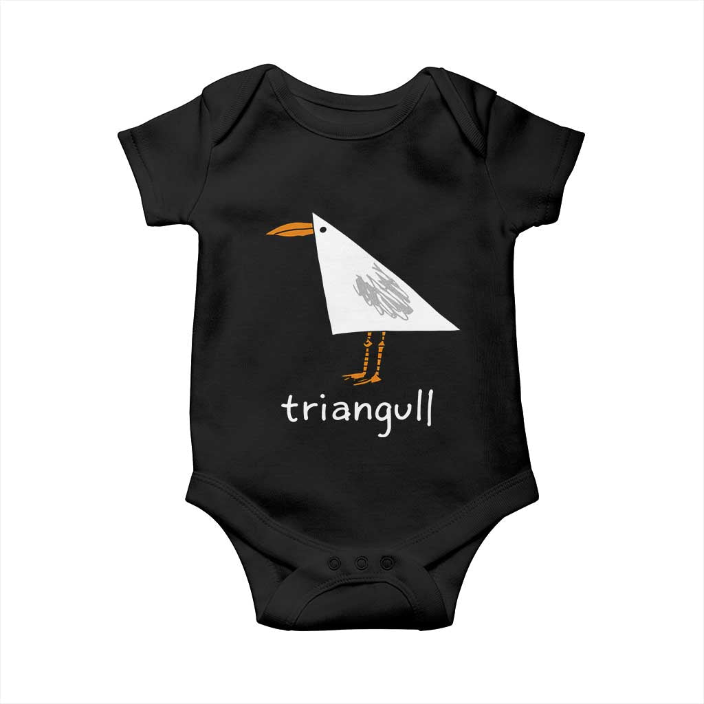 Triangull Funny Triangle Seagull Meme Baby Onesie Geometry Bird Pun Minimalist Coastal Graphic TS02 Black Print Your Wear