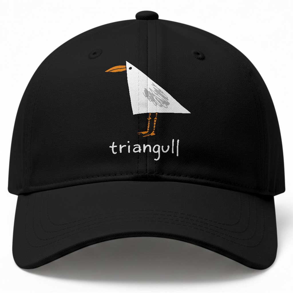 Triangull Funny Triangle Seagull Meme Baseball Cap Geometry Bird Pun Minimalist Coastal Graphic TS02 Print Your Wear