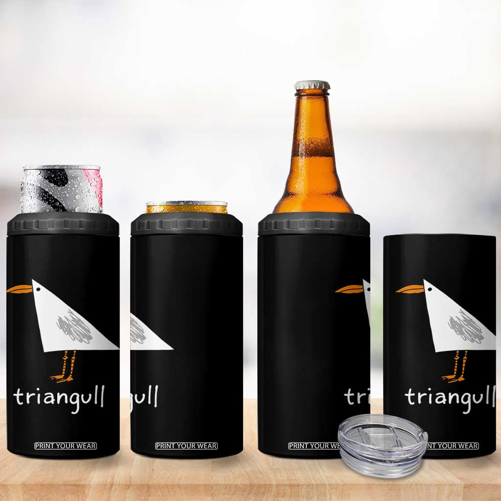 Triangull Funny Triangle Seagull Meme 4 in 1 Can Cooler Tumbler Geometry Bird Pun Minimalist Coastal Graphic