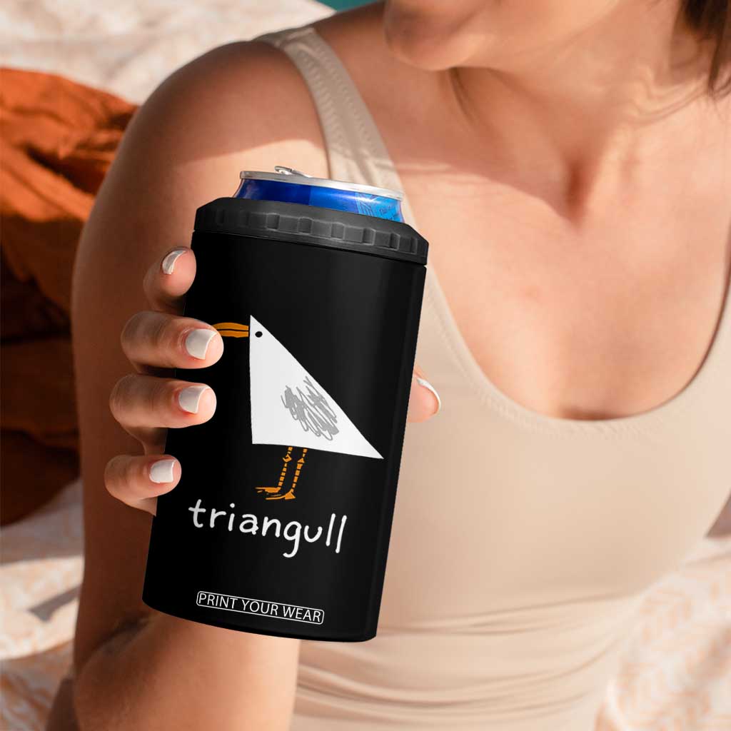 Triangull Funny Triangle Seagull Meme 4 in 1 Can Cooler Tumbler Geometry Bird Pun Minimalist Coastal Graphic