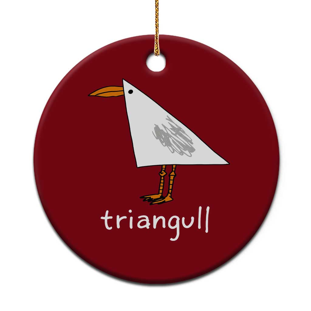 Triangull Funny Triangle Seagull Meme Ceramic Ornament Geometry Bird Pun Minimalist Coastal Graphic TS02 1pc Red Print Your Wear