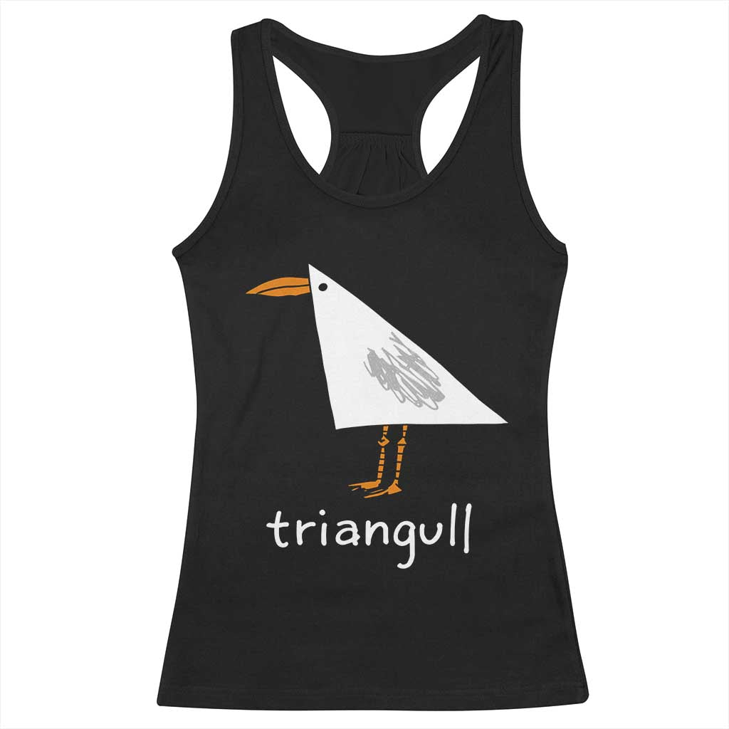 Triangull Funny Triangle Seagull Meme Racerback Tank Top Geometry Bird Pun Minimalist Coastal Graphic TS02 Black Print Your Wear