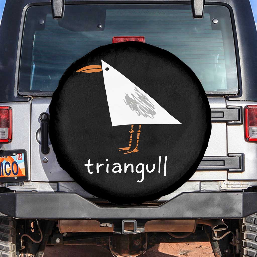 Triangull Funny Triangle Seagull Meme Spare Tire Cover Geometry Bird Pun Minimalist Coastal Graphic TS02 No hole Black Print Your Wear