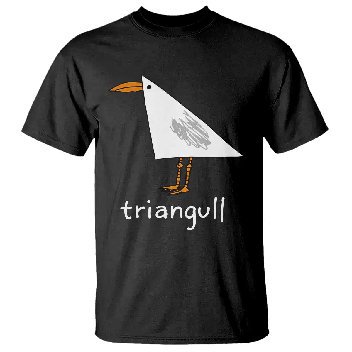 Triangull Funny Triangle Seagull Meme T Shirt Geometry Bird Pun Minimalist Coastal Graphic TS02 Black Print Your Wear