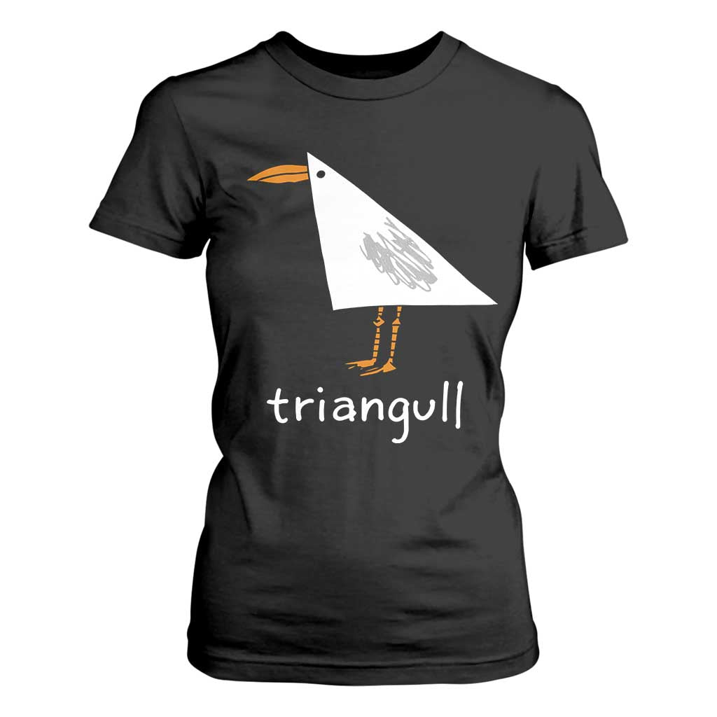 Triangull Funny Triangle Seagull Meme T Shirt For Women Geometry Bird Pun Minimalist Coastal Graphic TS02 Black Print Your Wear