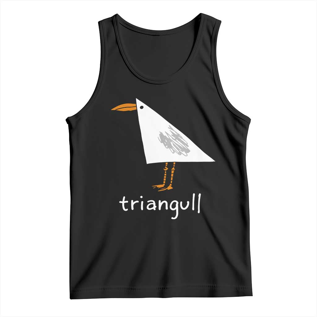 Triangull Funny Triangle Seagull Meme Tank Top Geometry Bird Pun Minimalist Coastal Graphic TS02 Black Print Your Wear