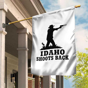 Idaho Shoots Back Minimalist Gunslinger Silhouette State Pride Graphic Garden Flag