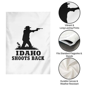 Idaho Shoots Back Minimalist Gunslinger Silhouette State Pride Graphic Garden Flag