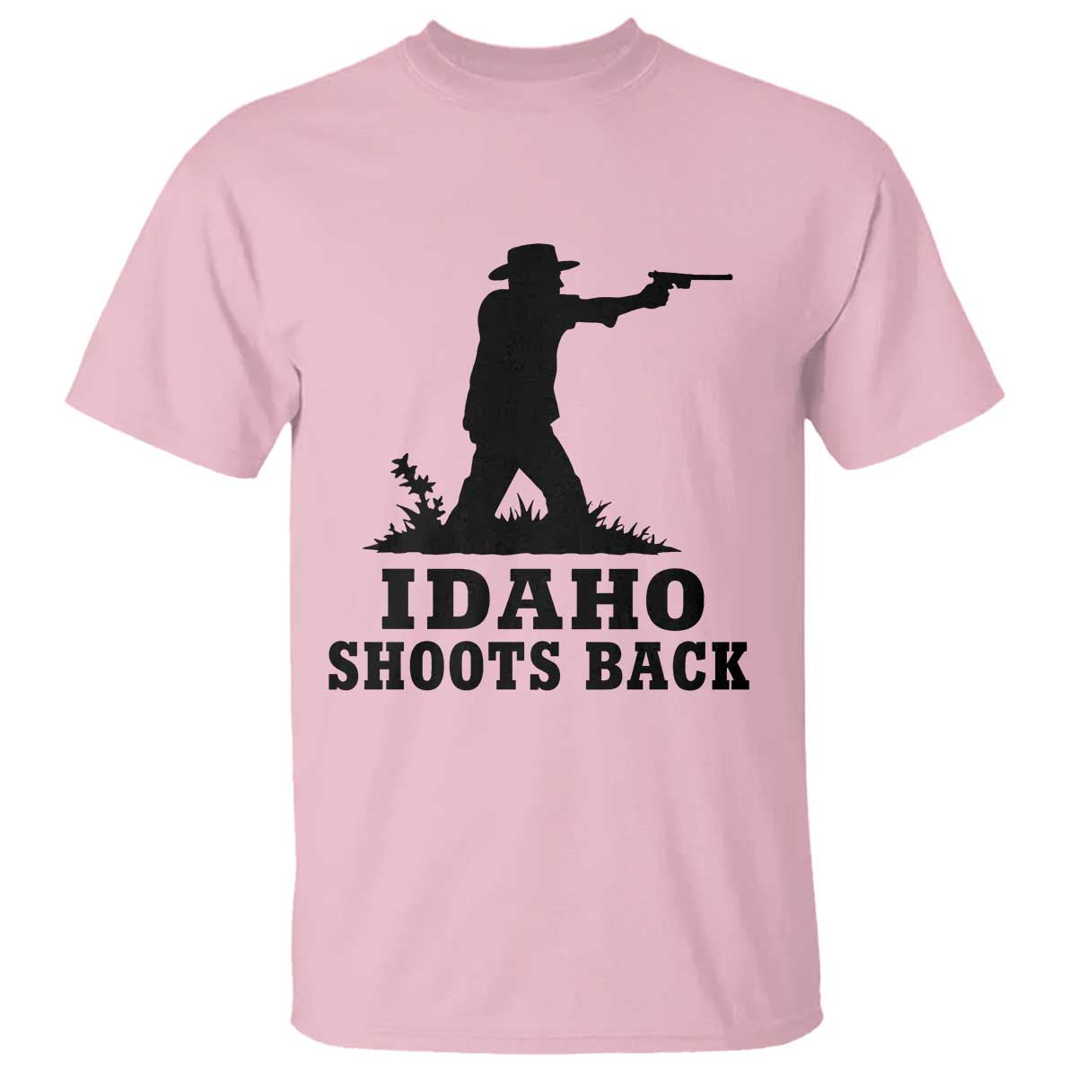 Idaho Shoots Back Minimalist Gunslinger Silhouette State Pride Graphic T Shirt