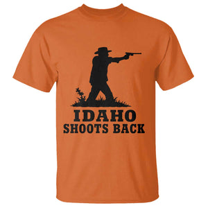 Idaho Shoots Back Minimalist Gunslinger Silhouette State Pride Graphic T Shirt