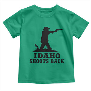 Idaho Shoots Back Minimalist Gunslinger Silhouette State Pride Graphic Toddler T Shirt