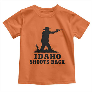 Idaho Shoots Back Minimalist Gunslinger Silhouette State Pride Graphic Toddler T Shirt