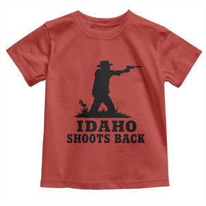 Idaho Shoots Back Minimalist Gunslinger Silhouette State Pride Graphic Toddler T Shirt