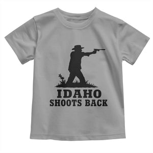 Idaho Shoots Back Minimalist Gunslinger Silhouette State Pride Graphic Toddler T Shirt