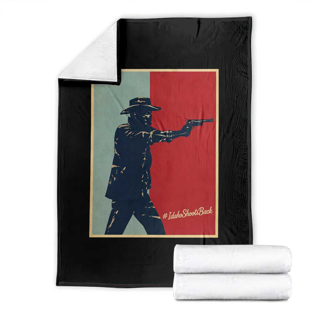 Idaho Shoots Back Vintage Pop Art Poster Style Graphic Throw Blanket TS02 Black Print Your Wear