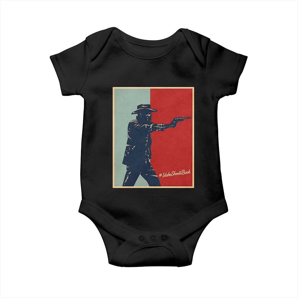 Idaho Shoots Back Vintage Pop Art Poster Style Graphic Baby Onesie