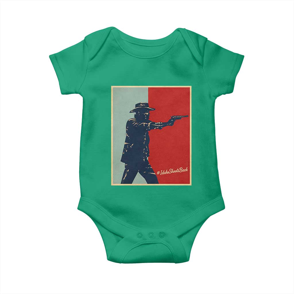 Idaho Shoots Back Vintage Pop Art Poster Style Graphic Baby Onesie