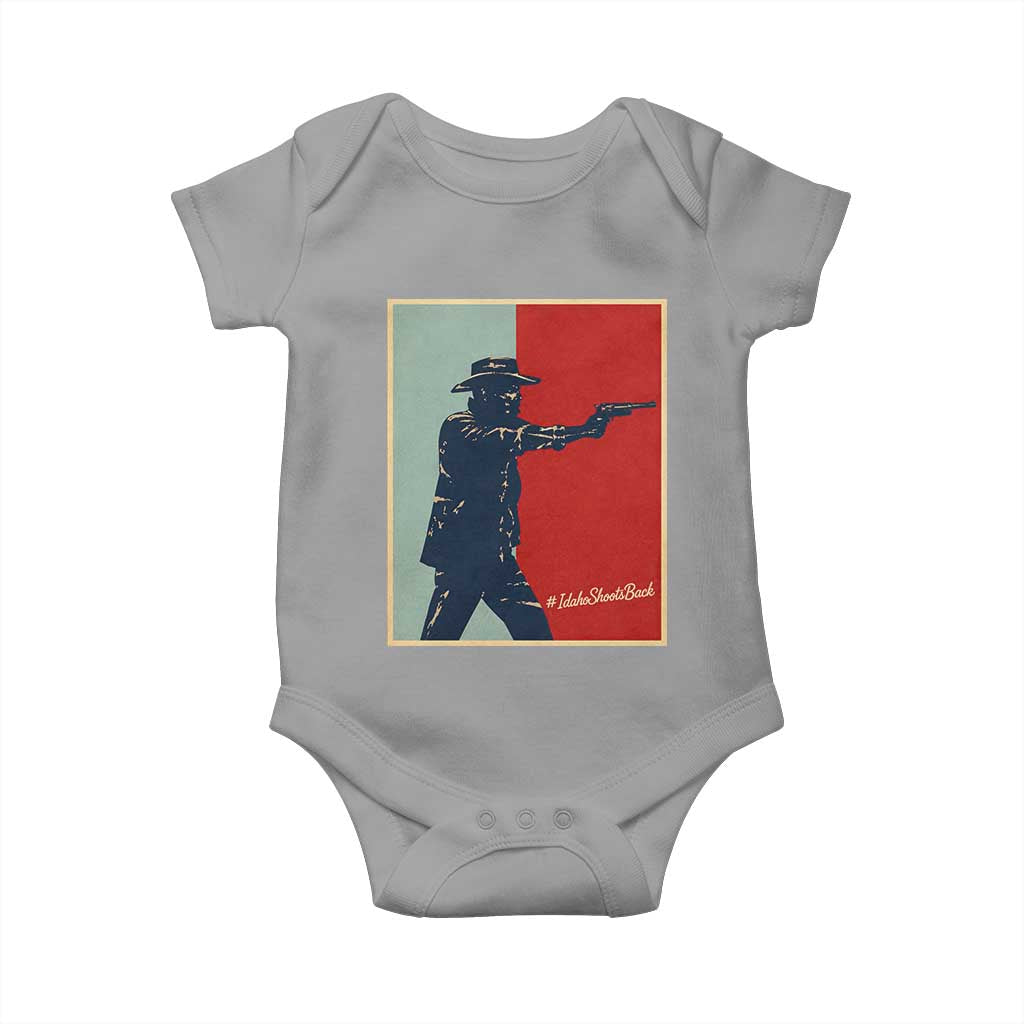 Idaho Shoots Back Vintage Pop Art Poster Style Graphic Baby Onesie